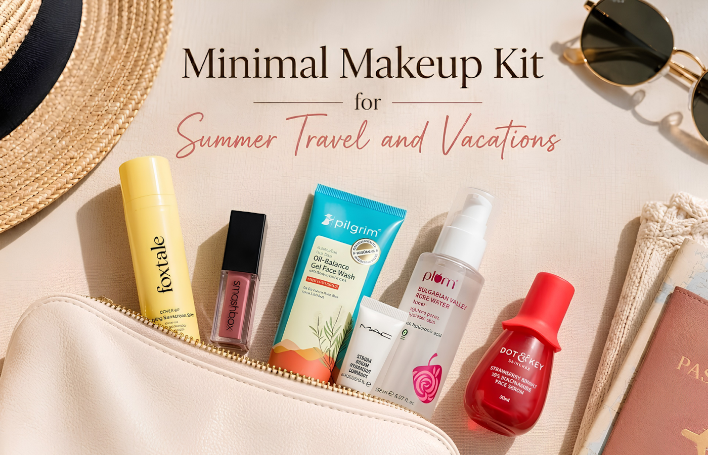 Minimal Makeup Kit for Summer Travel and Vacations
